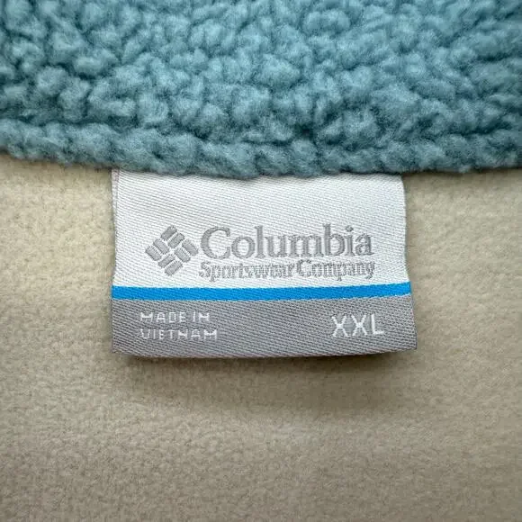 Columbia Anorak Fleece Women's XXL Blue Beige Coral 1/4 Snap Athleisure NWT - Picture 8 of 11